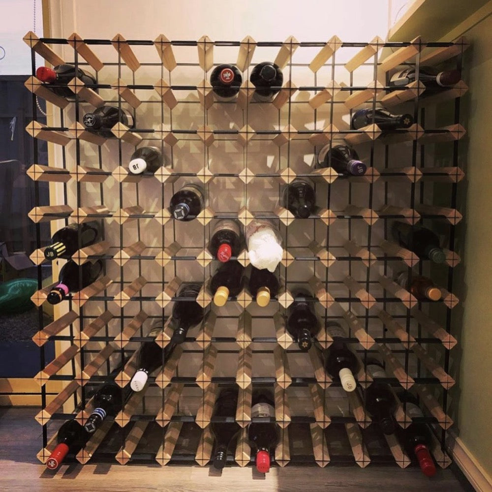 Partially filled 110 Bottle Wine Rack with Wine Bottles