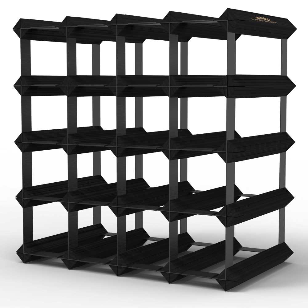 20 Bottle Wine Rack - Black Onyx Finish