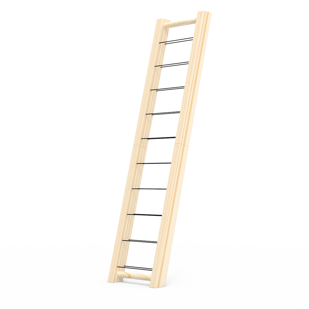 Foldable Ladder Wine Rack - Natural Upright Finish